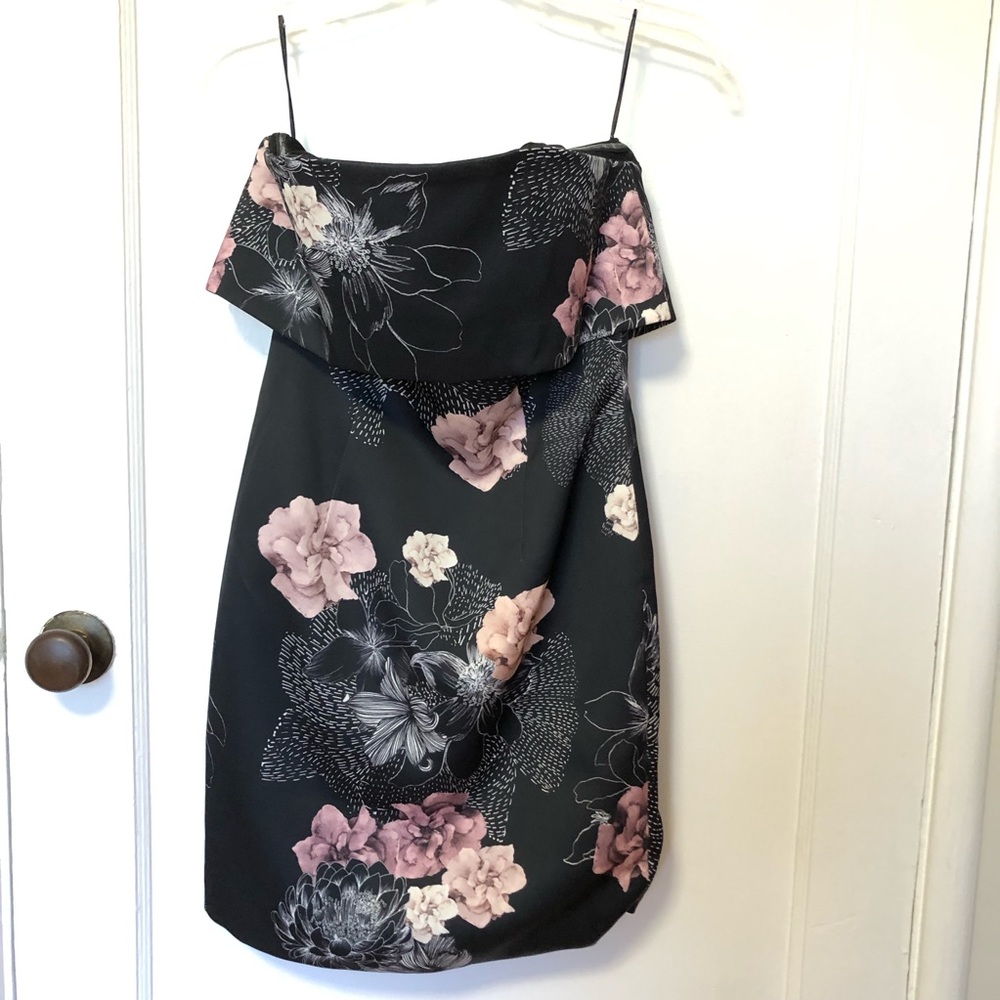 NWT KEEPSAKE THE LABEL black floral tube dress